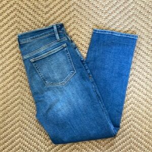 Frame Le Nouveau Straight High Waist Denim Jeans - Blue - 29